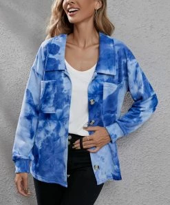 Deals 👍 Z Avenue Blue Tie-Dye Button-Up Jacket - Plus ❤️