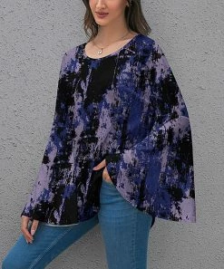 Brand new 🎁 Z Avenue Purple Abstract Bell-Sleeve Tunic - 👩 Women ⭐