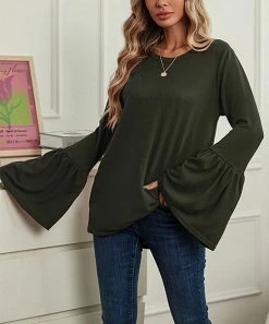 Best deal 🎉 Z Avenue Olive Bell-Sleeve Tunic - 👩 Women & Plus ⭐