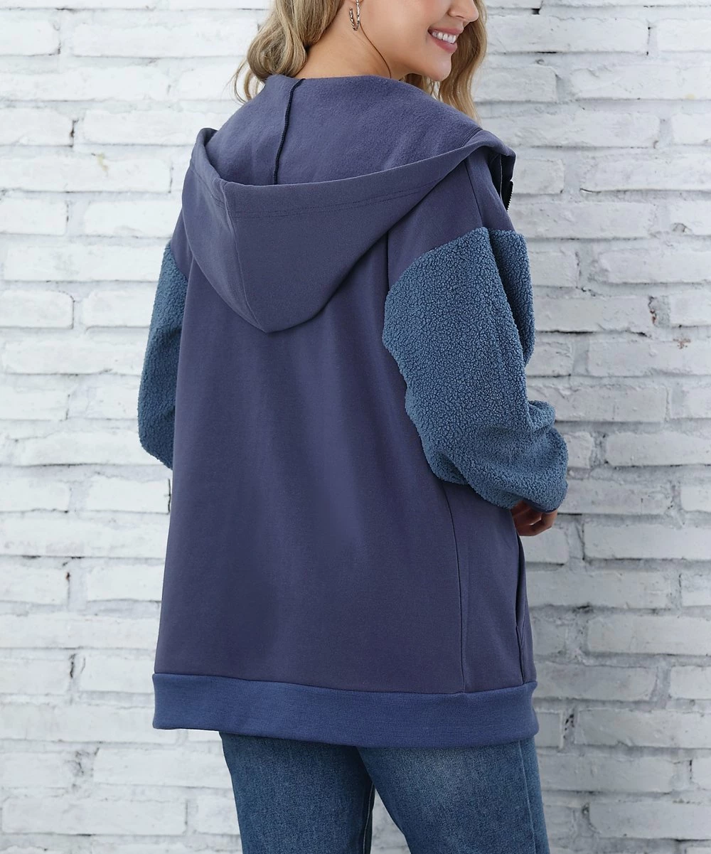 Promo βοΈ Z Avenue Crown Blue Pocket Zip-Up Hoodie - π© Women π - Image 4