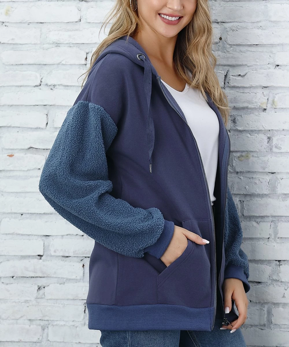 Promo βοΈ Z Avenue Crown Blue Pocket Zip-Up Hoodie - π© Women π - Image 5