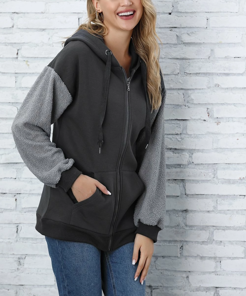 Best Pirce 𧨠Z Avenue Magnet Pocket Zip-Up Hoodie - π© Women π - Image 3