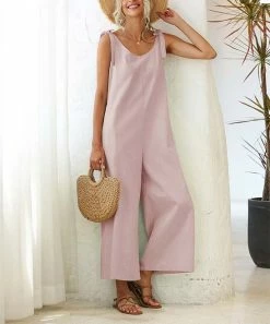 Brand new ⭐ Z Avenue Pink Tie-Strap Sleeveless Jumpsuit - 👩 Women 🤩