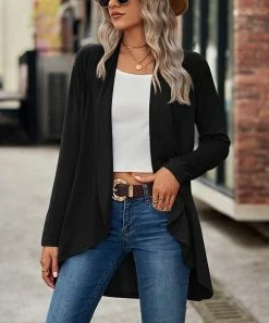 Flash Sale π Z Avenue Black Hi-Low Open Cardigan - π© Women & Juniors β€οΈ