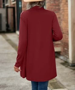 Hot Sale ❤️ Z Avenue Wine Hi-Low Open Cardigan - 👩 Women & Juniors 🎉 9 Hot Sale ❤️ Z Avenue Wine Hi-Low Open Cardigan - 👩 Women & Juniors 🎉 -Z Avenue Shop zu108541357 alt 2 tm1661883259