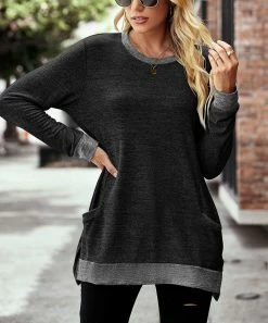 Cheapest 😍 Z Avenue Black & Gray Scoop-Neck Pullover Tunic - 👩 Women & Juniors 😉