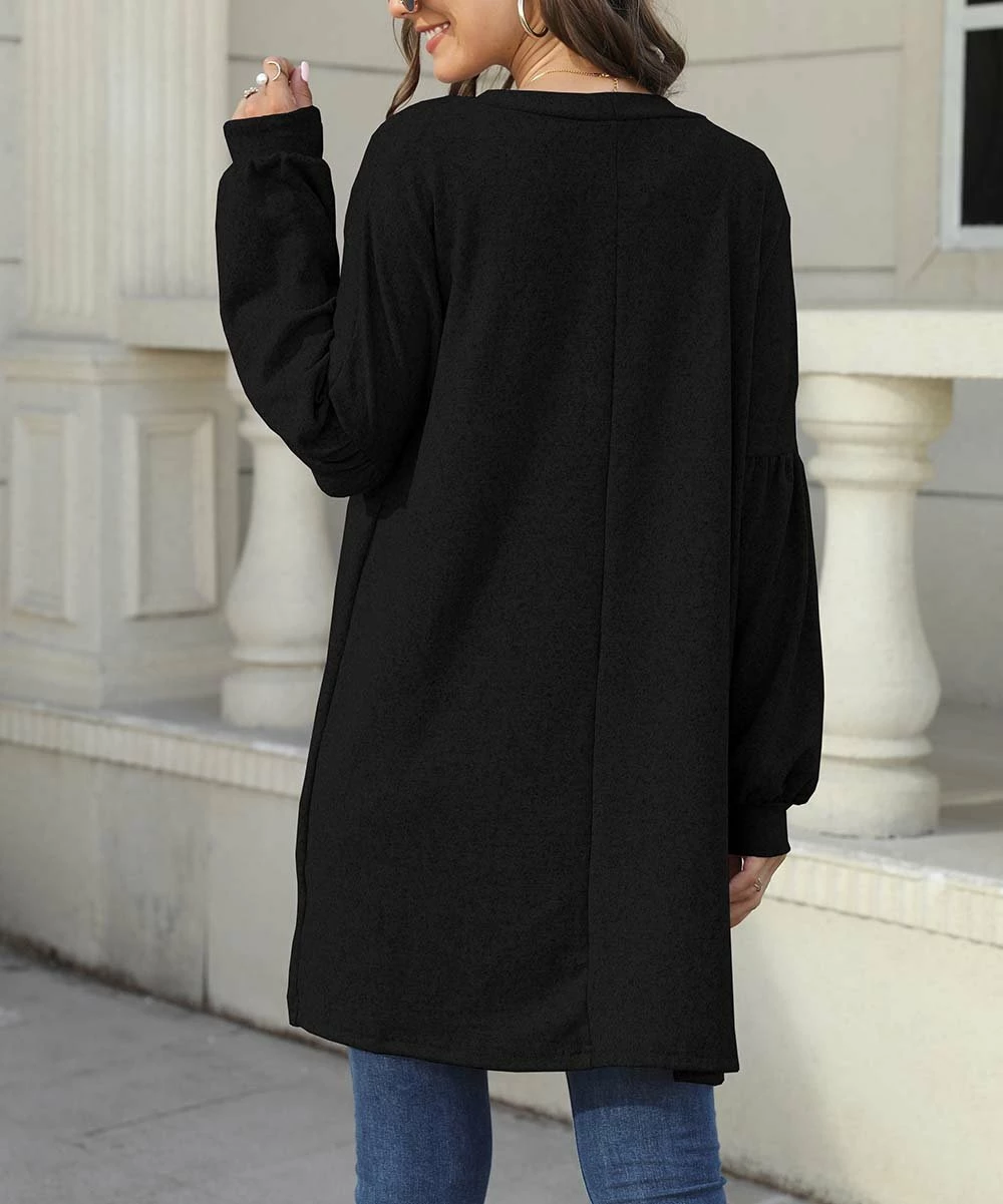 Best deal π Z Avenue Black Lantern-Sleeve Cardigan - π© Women & Juniors 𧨠- Image 2