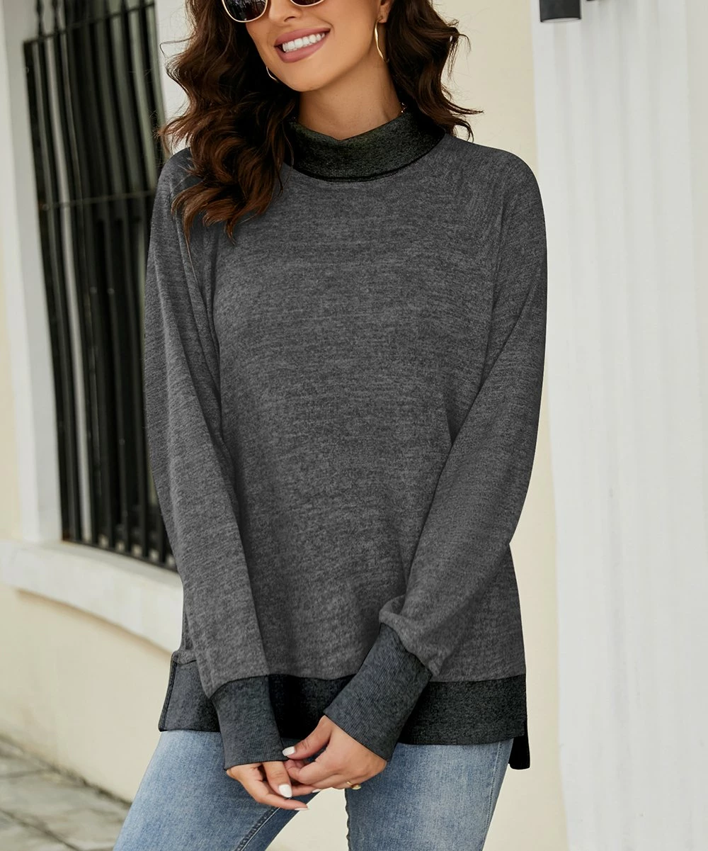 Brand new π Z Avenue Dark Gray Long-Sleeve Mock Neck Tunic - π© Women & Juniors π - Image 4