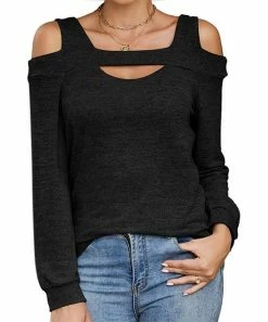 Buy π Z Avenue Black Cutout Long-Sleeve Top - π© Women & Juniors π