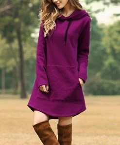 Best Sale π Z Avenue Plum Front-Pocket Hooded Sweatshirt π Dress - π© Women & Plus βοΈ