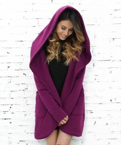 Coupon 🛒 Z Avenue Plum Hooded Tulip Jacket - 👩 Women 🔥