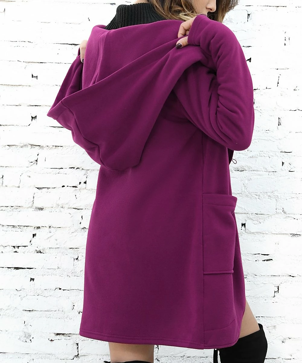 Coupon π Z Avenue Plum Hooded Tulip Jacket - π© Women π₯ - Image 5