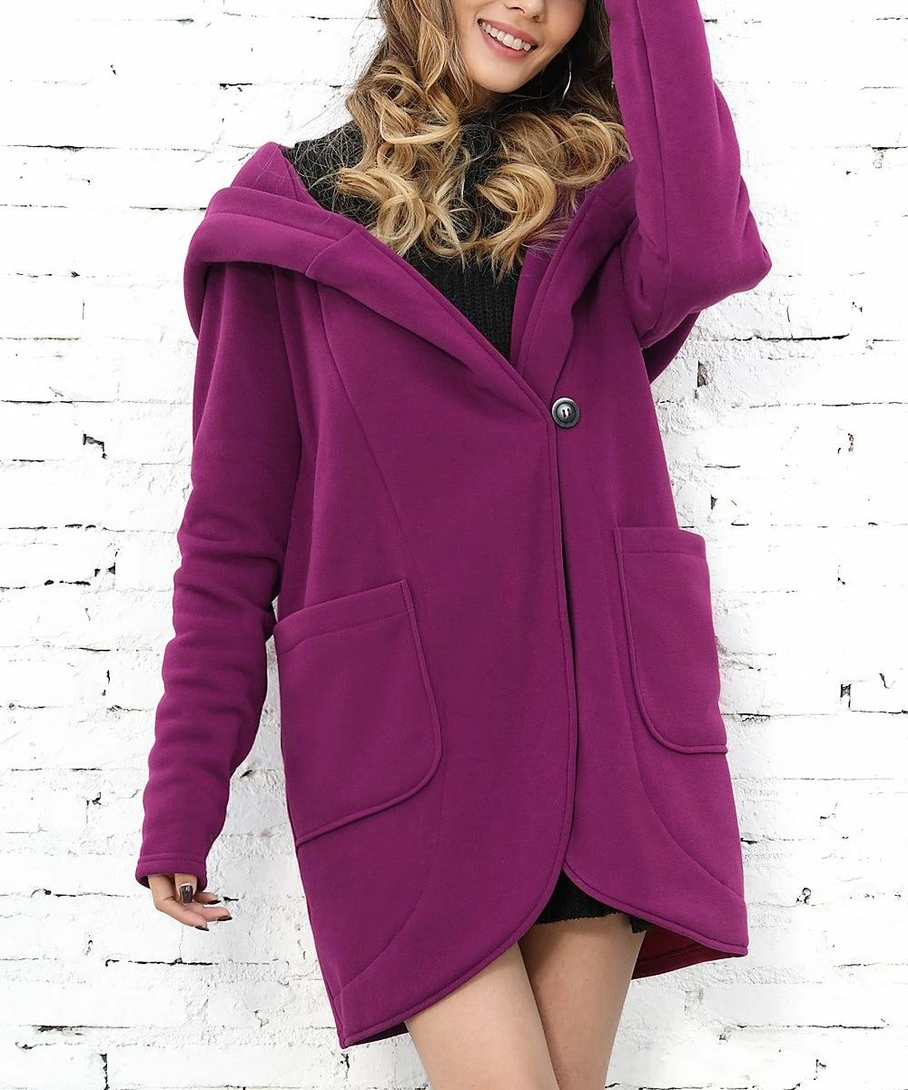 Coupon π Z Avenue Plum Hooded Tulip Jacket - π© Women π₯ - Image 3