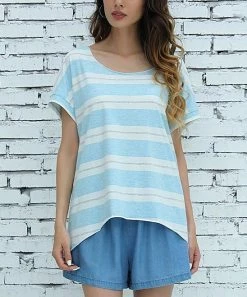 Best Pirce 😍 Z Avenue Blue & White Stripe Hi-Low Tunic - 👩 Women & Plus 🔔