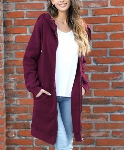 Top 10 👍 Z Avenue Cordovan Oversize Zip-Up Hoodie - 👩 Women & Plus 👍