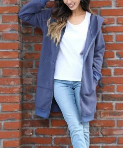 Best Sale π Z Avenue Crown Blue Oversize Zip-Up Hoodie - π© Women π