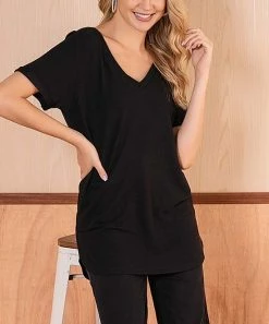 New 🥰 Z Avenue Black V-Neck Tunic - 👩 Women 🥰