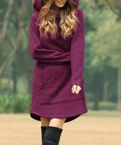 Top 10 👏 Z Avenue Cordovan Front-Pocket Hooded Sweatshirt 👗 Dress - 👩 Women & Plus 💯