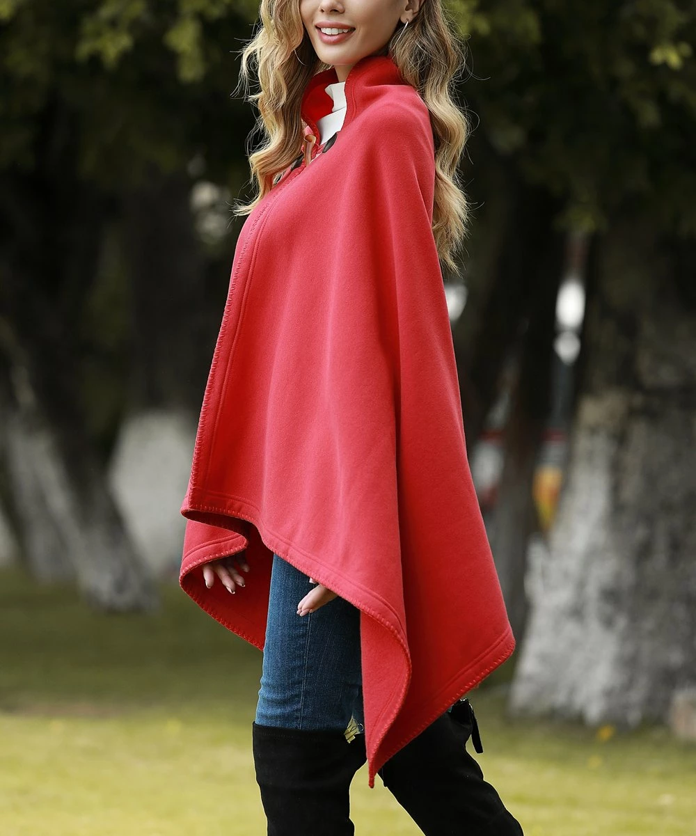 Budget π₯ Z Avenue Burgundy Toggle-Button Cape - Juniors β€οΈ - Image 4