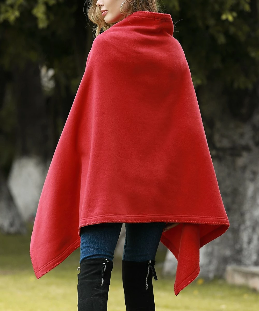 Budget π₯ Z Avenue Burgundy Toggle-Button Cape - Juniors β€οΈ - Image 5