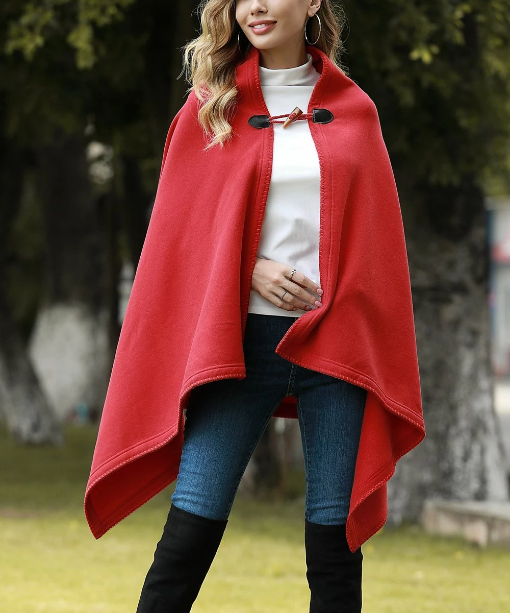 Budget π₯ Z Avenue Burgundy Toggle-Button Cape - Juniors β€οΈ