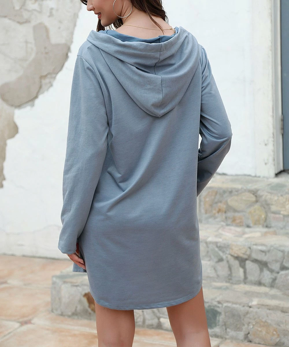 Discount β Z Avenue Slate Blue Hooded Sweatshirt π Dress - π© Women & Plus β - Image 2