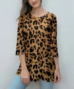 Best deal π€© Z Avenue Brown Leopard Three-Quarter Sleeve Tunic - Plus π