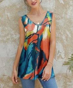 Top 10 β€οΈ Z Avenue Orange & Blue V-Neck Tank - Plus π