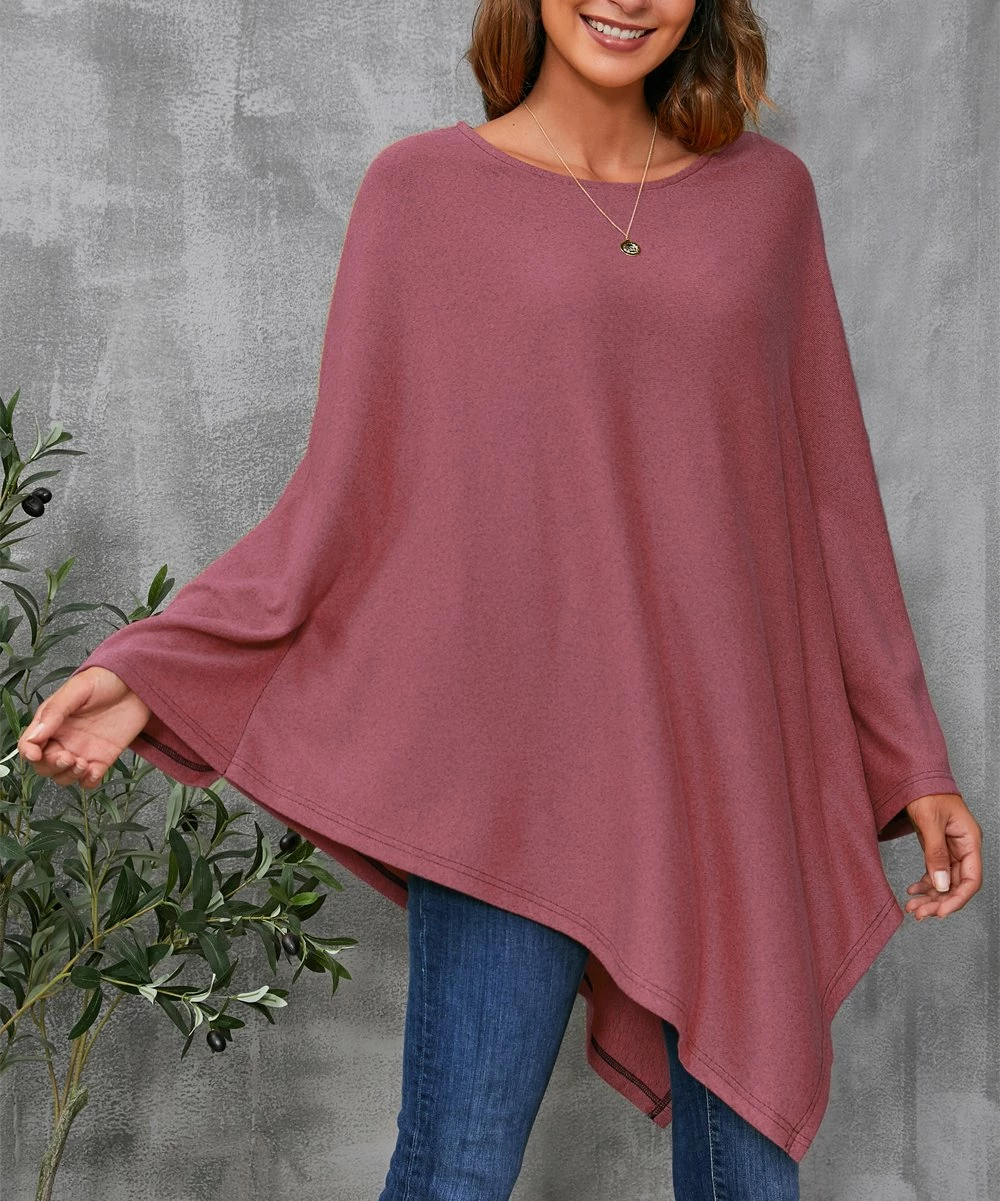 Top 10 π₯ Z Avenue Pink Handkerchief-Hem Cape-Sleeve Top - Plus π
