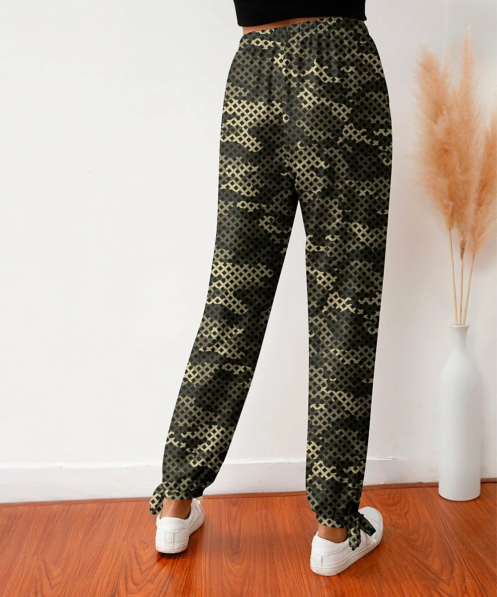 Budget π― Z Avenue Amy Green Camo Pocket Ankle-Tie Joggers - π© Women π€© - Image 2