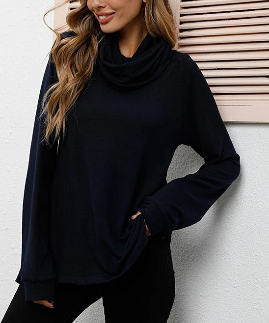 Top 10 β€οΈ Z Avenue Navy Cowl Neck Tunic - π© Women & Plus β€οΈ
