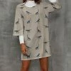 New 🛒 Z Avenue Amy Green & Beige Dinosaur Scoop Neck Shift 👗 Dress - Plus 🔔