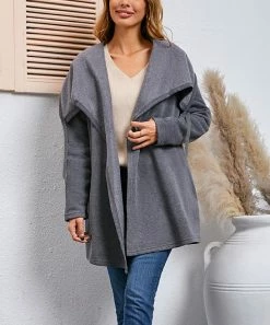 Hot Sale ✨ Z Avenue Dark Gray Fleece Jacket - 👩 Women 🤩