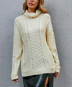 Best Pirce ⭐ Z Avenue Cream Turtleneck Sweater - 👩 Women & Juniors 😀