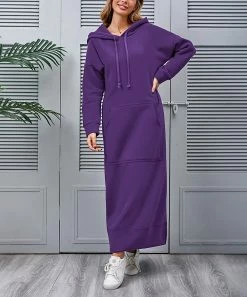 Flash Sale π₯ Z Avenue Purple Kangaroo-Pocket Hooded Maxi π Dress - π© Women & Plus π